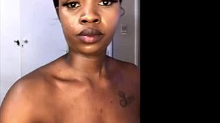 curvy ebony girlfriend spits nasty while getting pussy dominated hard