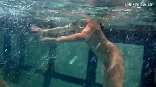 😍 katka & barbara's big tits bounce underwater... tight pussies teased poolside!👙💦