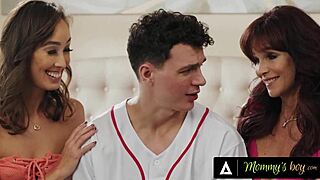 Desperate Pregnant MILFs Syren de Mer and Christy Love Beg Stepson for Creampie Loads