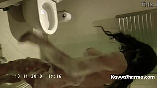 horny desi village aunty kavya fingers herself in the shower