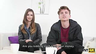 need cash for bus? watch her slut out for stranger cock