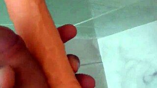 I frot my huge cock against yours in bathroom closeup handjob till we both cum hard