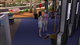 raven hits gym hard showing off big tits in comic workout scene