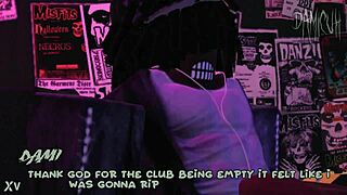 dami dances wild in the packed nightclub tonight