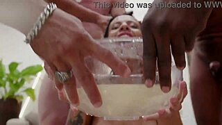 elisa santos lures four studs for double anal pounding and eager piss swallowing
