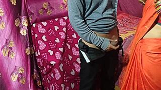 Cute Indian saree bhabhi gets ice massage then rough anal assfucking from devar with big tits bouncing.