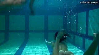 😍 katka & barbara's big tits bounce underwater... tight pussies teased poolside!👙💦