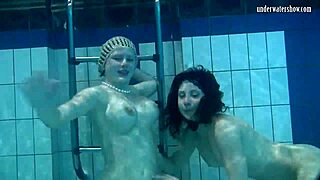 😍 katka & barbara's big tits bounce underwater... tight pussies teased poolside!👙💦