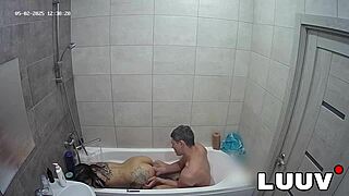 Girlfriend's Shaving Help Turns into Tattoo Teen Tit Flash