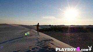 gorgeous petite milf strips lingerie on beach showing big ass and tits