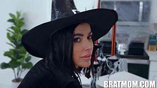 Stepmom's witchy Halloween seduction lures Juan into hardcore milf taboo hookup