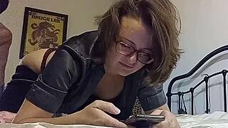 white milf in satin dress takes doggystyle pov deepthroat ass to mouth