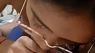 jovencita con lentes horny teen bends over for professor doggystyle pounding