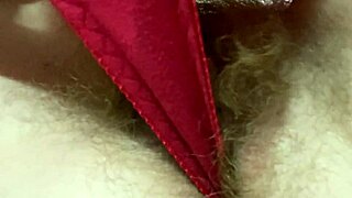 hairy pussy dirties panties big clit cums hard closeup