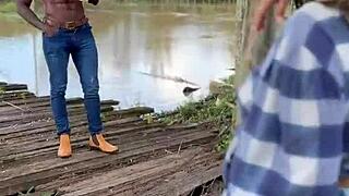 bbc negro pounds hotwife boss's big tits pussy bareback anal creampie on farm in full xvideo