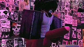 dami dances wild in the packed nightclub tonight