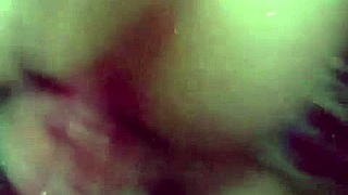 my round bubble ass mina stuffs huge dildo anal outdoor cumshot