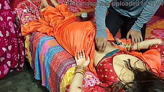 Cute Indian saree bhabhi gets ice massage then rough anal assfucking from devar with big tits bouncing.