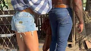 bbc negro pounds hotwife boss's big tits pussy bareback anal creampie on farm in full xvideo