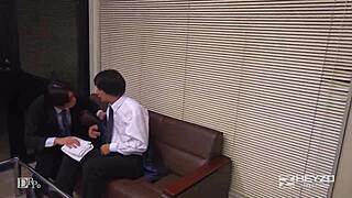 New Employee Yui Watanabe Relieves Stress with Uncensored Creampie Sex Skills