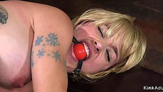 busty alt blonde whipped caned choked deepthroated in hardcore bdsm gangbang