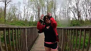 whoa check out this curvy milf's huge ass wedgie flash outdoors 😈 public humiliation wife gone wild!