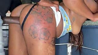 Big black cock ravages petite blonde babysitter in Christmas taboo romp