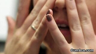 STUNNER FACE BUKKAKE GULPS ALL JIZZ!