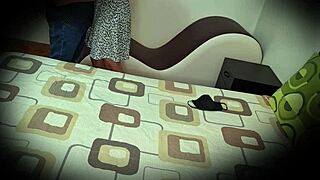 so this hidden cam catches a cute colombian college couple fucking missionary with her perfect tits bouncing to orgasm