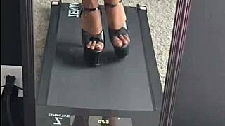 Black Model Teases Toes in New Pleaser Heels Strip