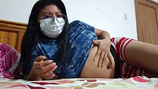 ever wonder what happens when a curvy latina slips off panties and gropes her huge natural tits naked?