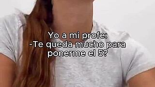 teacher milks intense student handjob