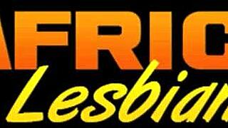 sexy ebony babe i mean lesbian plugs gf's ass til she squirts hard