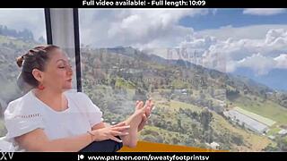 medellin cableway sweaty shoes socks removal teases bbw colombian feet part 1