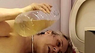 holy fuck french slave whore licks filthy toilets bound and begging!!