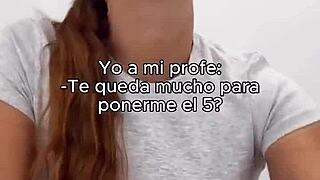 teacher milks intense student handjob