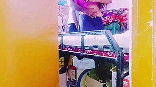 desi housewife moans in dirty telugu talk while storekeeper fucks her