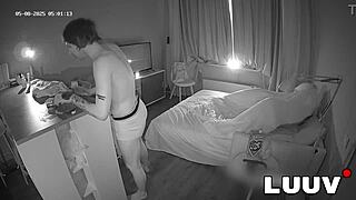 young couple luuv sneaks missionary sex in bed at 5am for voyeur thrill