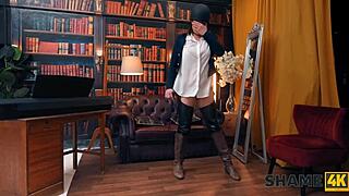 Kinky cowgirl, didn't expect catching your student watching you masturbate in cowgirl?