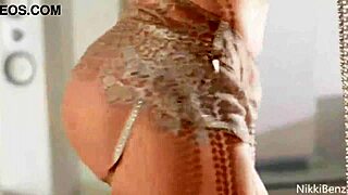 Nikki Benz Strips Lingerie Teasing Big Tits and Wet Pussy Lips