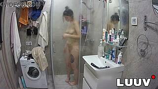 hey luuv, watch cute brunette alice flash her natural tits in that steamy amateur shower