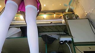 european babe skips panties for quick study cash