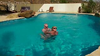 curvy british milf with huge natural tits gets fucked bareback in holiday pool