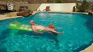 curvy british milf with huge natural tits gets fucked bareback in holiday pool