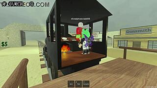 she goes afk and the whole gang piles on her shemale ass in wild comic gangbang