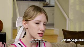 cheerleader ditches jock for nerd's cock in classroom ride