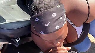 wanna see this crazy ebony bbw thot suck fat black cock outdoors in public?