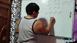 Nerdy Asian student begs teacher for algebra lesson simplified to raw bedroom sex 21 times over