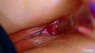 young asian teen spreads shaved pink pussy for homemade toy creampie orgasm