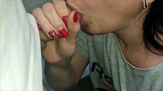 Milf wife blows lover then takes anal pounding